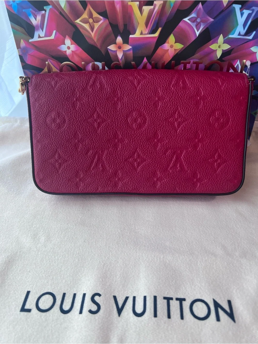 Louis Vuitton Red Felicie Empreint